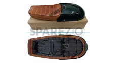 Royal Enfield GT and Interceptor 650cc Leather Dual Seat With Green Cowl D8 - SPAREZO